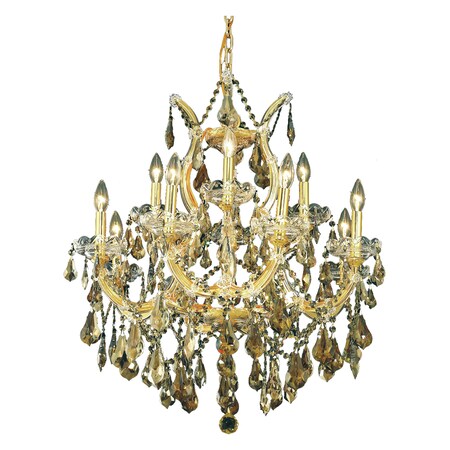 Royal Cut Smoky Golden Teak Crystal Maria Theresa 13-Light